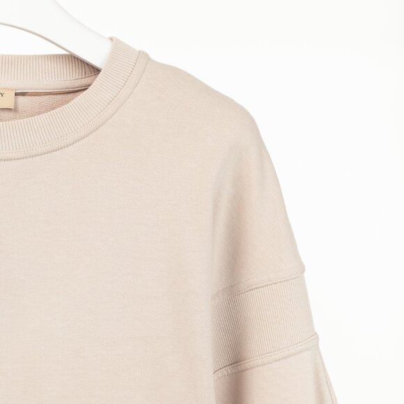 Burberry Beige Cotton French-Terry Ribbed-Trim Sweatshirt - Picture 4 of 10